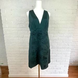 Tibi Silk Dark Green Mini Dress 4